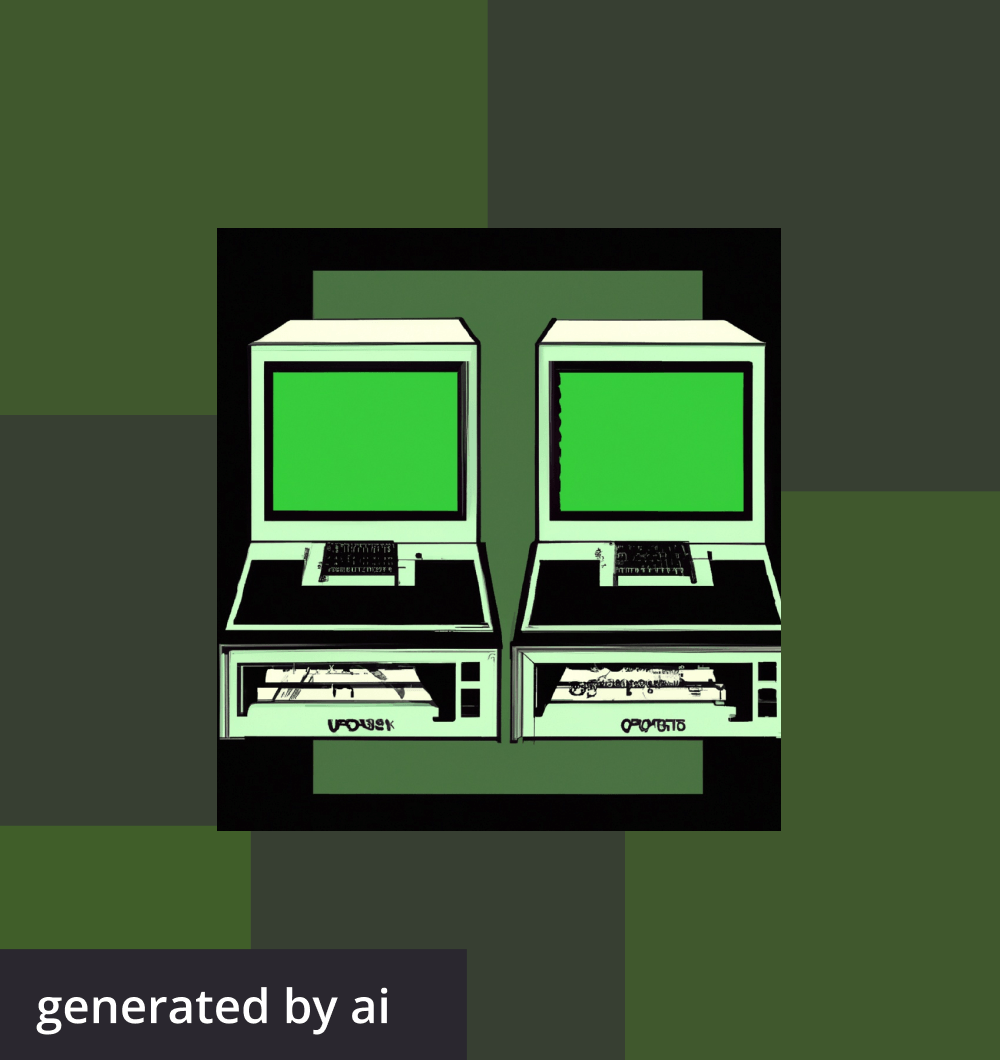 Abstract, futuristic image of a computer generated by AI