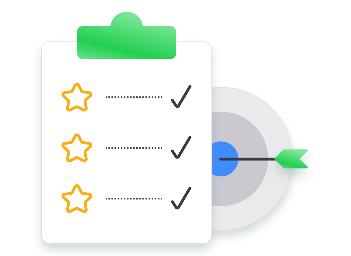 Green icon of a candidate scorecard