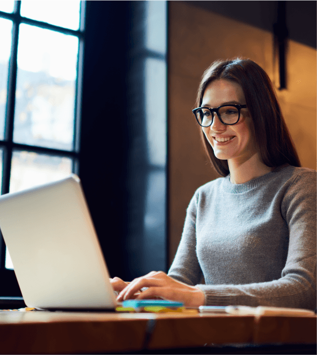 Woman on laptop small